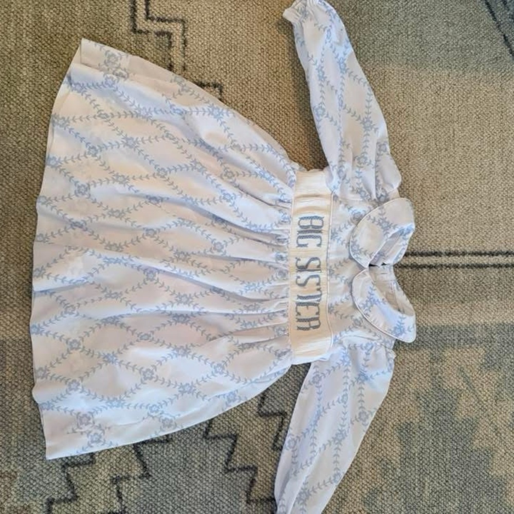 Big Sister Blue and White Kids Casual Dress